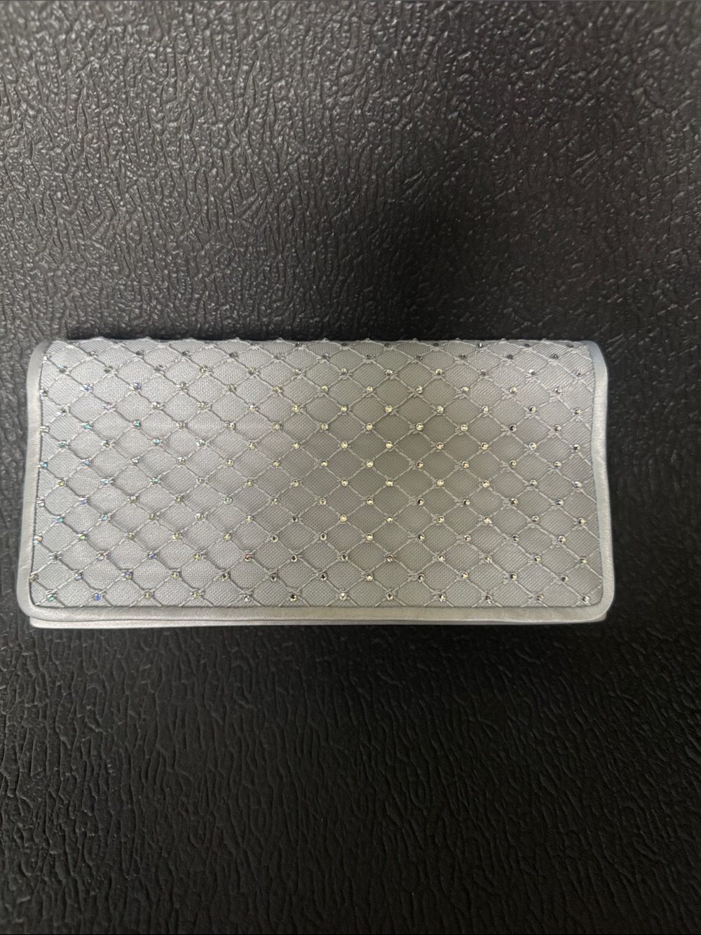 Quilted Metallic Silver Women's Clutch Wallet
